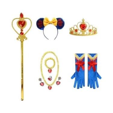 Imagem de Conjunto De Fantasia De Princesa Branca De Neve Para Meninas Com Coroa