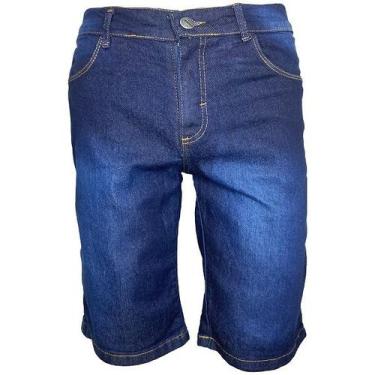 Imagem de Bermuda Jeans Masculina Azul Elastano Com Bolsos - P&A, 50, Azul