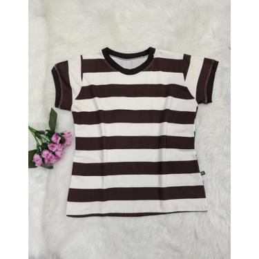 Imagem de Blusa Feminina Em Malha Gola Redonda Listras Largas 336002 Cor:VinhoTa