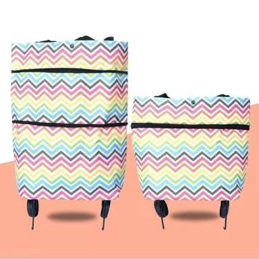 Imagem de bolsa de compras dobrável com rodas para feira Cor:Arco-íris - oem, Ar