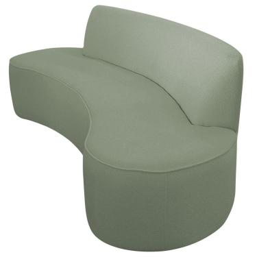 Imagem de Sofá Orgânico 03 Lugares 210cm Mônaco Bouclé Verde Claro - Nexta Casa