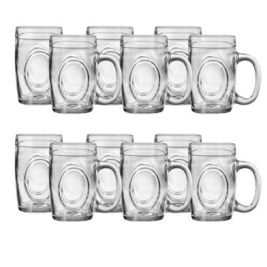 Imagem de Jogo 12 Caneca Chopp Vidro 350ml Caneca Cerveja - Em casa tem
