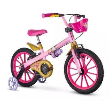 Imagem de Bicicleta Aro 16 Em Alumínio C/rodinhas Menina Princesas Nathor Disney