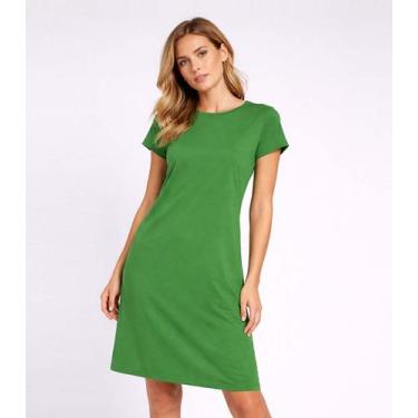 Imagem de Vestido Feminino Curto Com Manga Infinita Cor Verde, G, Verde