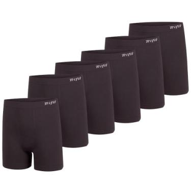 Imagem de Kit 6 Cuecas Box Masculina Sem Costura De Microfibra Trifil Lisa Básic