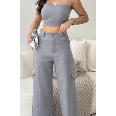 Imagem de Conjunto Feminino em Alfaiataria Calça Cargo e Top - Nifty Closet, Cin