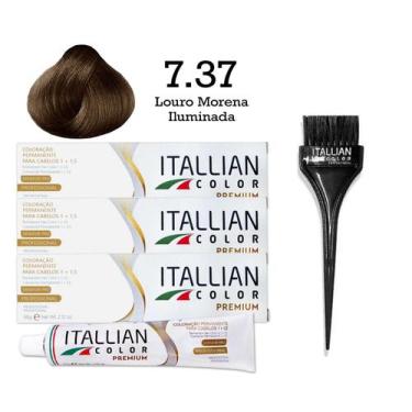 Imagem de 3 Unidades Coloração 7.37 Louro Morena Iluminada  Itallian Color - Ita