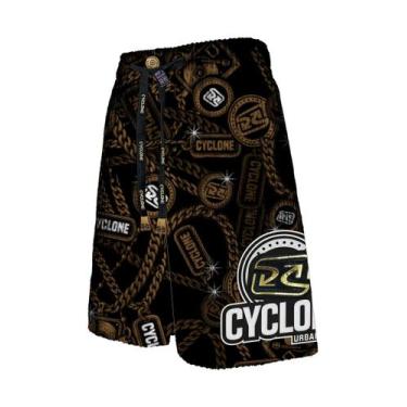 Imagem de Bermuda Cyclone Veludo Gold Chains, Preto, Marrom, 3G