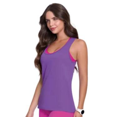 Imagem de Regata Feminina Nadador Fitness Dry fit Selene, G, Violeta