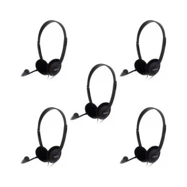 Imagem de Kit 5 Unidades Fone De Ouvido Headset Office Microfone Call Center Ate