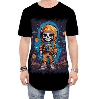 Imagem de Camiseta Longline Caveira Infantil Estilosa Unif 11 - Kasubeck Store®,