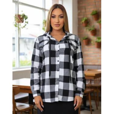 Imagem de Camisa Xadrez Festa Junina Blusa Country Flanelada Moda Feminina C/ To