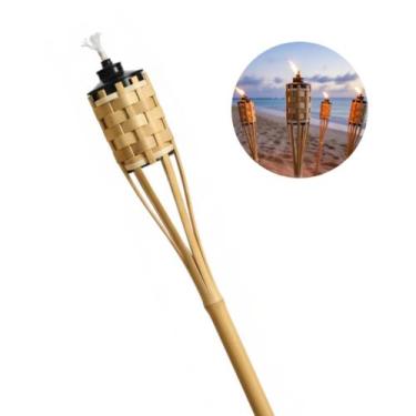 Imagem de Tocha de Bambu 100cm Decoração Jardim Festa Iluminação - Genérica