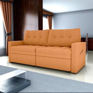 Imagem de Sofá Cama 3 Lugares casal 2,20 mts Bouclê Nayla Matrix, BOUCLE MOSTARD