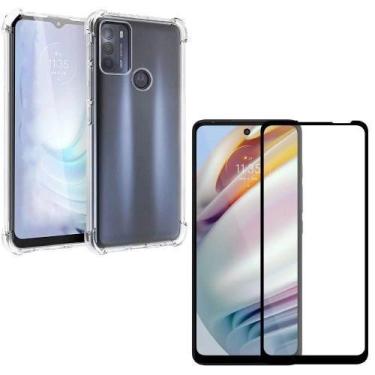 Imagem de Película 3D Vidro Temperado para Moto G60 XT2135 + Capa Transparente A