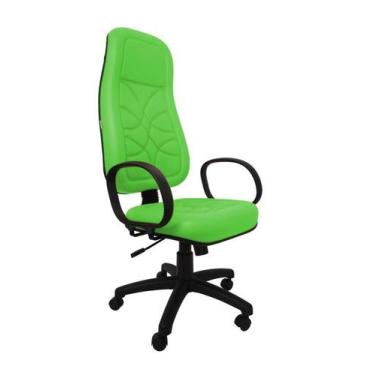 Imagem de Poltrona Presidente Argos - Maiart, Couro Sintetico Corano, Verde