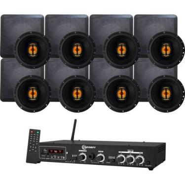 Imagem de Kit Amplificador Taramps Ths 4001 400wrms + 8 Arandelas 440w, 127/220V