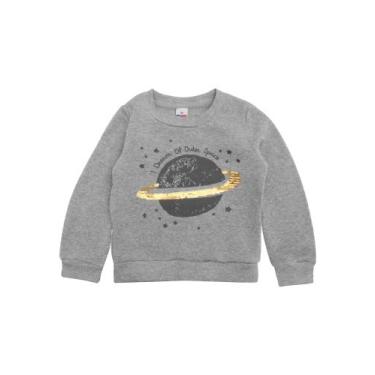 Imagem de Blusa Moletom Tip Top Infantil Manga Longa Menino Ou Menina, Cinza dre