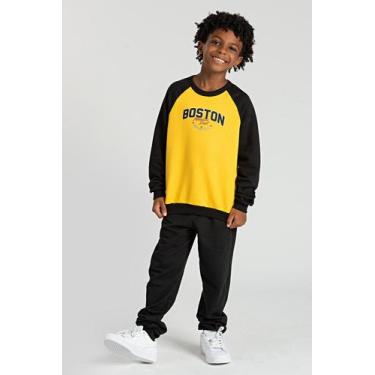 Imagem de Conjunto Infantil Preto de Moletom Boston - Vida Costeira Oficial, 3