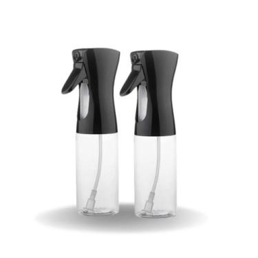 Imagem de Kit 2 Borrifadores De Vidro 240ml Azeite Óleo Spray Multiuso Preto - G