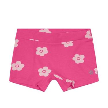 Imagem de Calcinha Boxer Infantil Cotton Pink Floral Brandili, GG