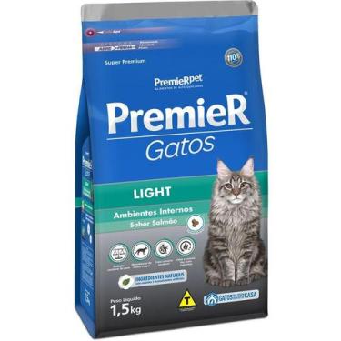Imagem de Ração Premier Gatos Ambientes Internos Light Salmão 1,5Kg
