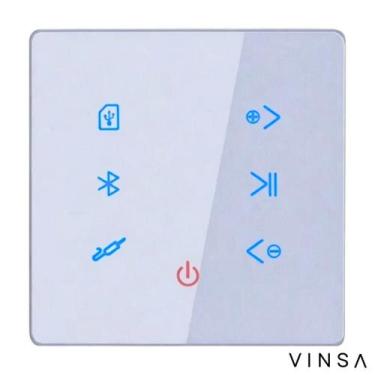 Imagem de Amplificador Bluetooth De Parede Para Som Ambiente 2 Canais Bivolt Tou