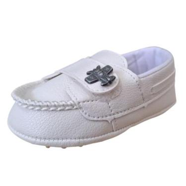 Imagem de Sapato Mocassim bebê Kéto sintético 25027 - KÉTO BABY, Branco, Avião, 