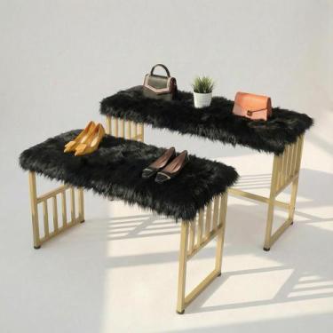 Imagem de Manta Para Sofá de Pelúcia Pelo Alto Decoração Preto Newborn Youtubers