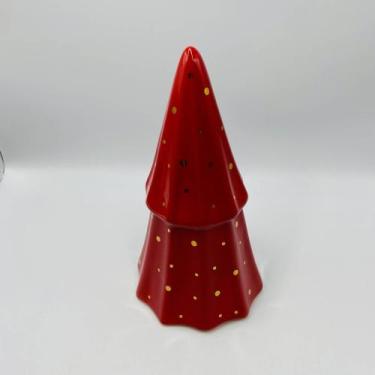 Imagem de Árvore Decorativa de Natal Frisada Bolinhas Ouro Cereja 10,5x20cm- Lui