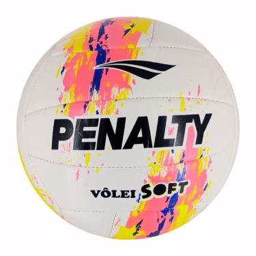 Imagem de Bola de Vôlei Soft X Costurada Xxiii com Câmara Airbility e Laminado Micro Power Rosa e Amarelo Penalty