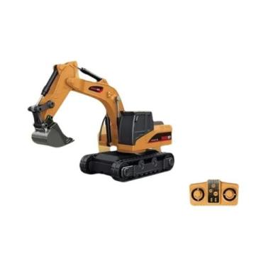 Imagem de Mini Escavadeira De Liga Metálica RC 1/64 Com Controle Remoto, Brinque