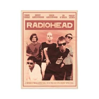 Imagem de Pôster Vintage De Personagens De Bandas De Rock Radiohead, Adesivo Art