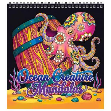 Imagem de Livro de Colorir para Adultos FUNLAVIE Mandalas de Animais Marinhos