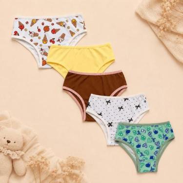 Imagem de Kit 5 Calcinhas Infantil Algodao Menina Conforto Tradicional - Beleza 