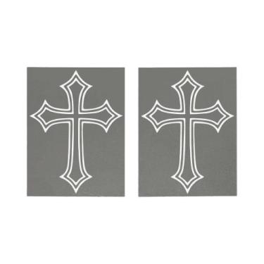 Imagem de Adesivos Refletivos De Cruz Para Motocicleta 2PCS, Decalques De Vinil 