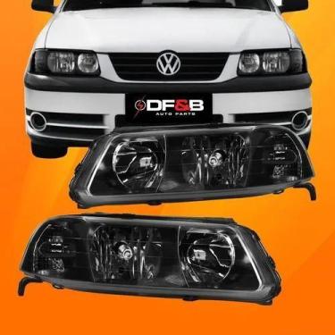 Imagem de Farol Gol G3 99 00 01 02 03 04 05 Foco Duplo Mascara Negra - DFEB, Par