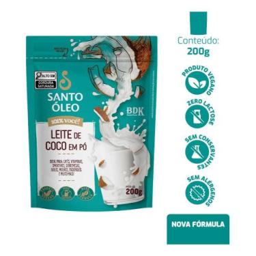 Imagem de Leite De Coco Em Pó Zero Lactose S/ Químicos 200g Santo Óleo - Congrat