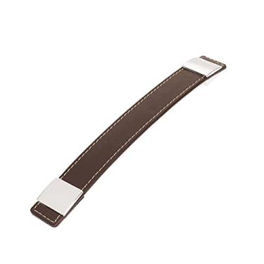 Imagem de 1 conjunto de porta de couro Mobiliário handles armário puxar botões de armário de cozinha lida com mobiliário único buraco 96/160 / 192mm decor YYDFPIIA (Color : Size D)