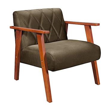 Imagem de Poltrona Decorativa Madri Em tecido Suede (Marrom)