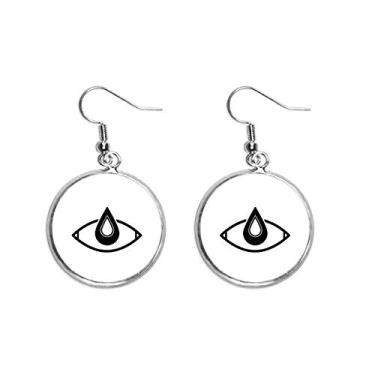 Imagem de Brinco de prata com estampa de vetor preto para decoração de olhos; joia feminina