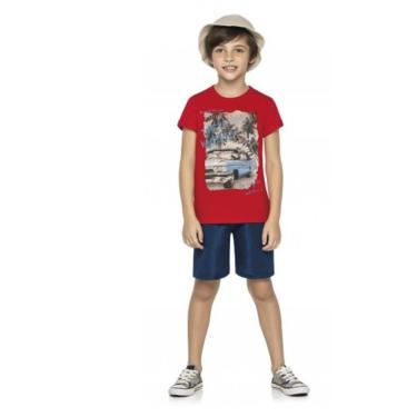 Imagem de Conjunto Infantil Masculino Meia Malha Com Tactel Romitex