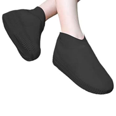 Imagem de chuva masculinas, capas sapato impermeáveis silicone reutilizáveis, capas sapatos, protetores borracha silicone antiderrapante para crianças, homens e mulheres gran