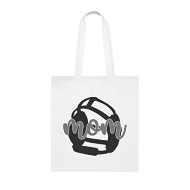 Imagem de Sacola com capacete Wrestling Mom, para mamãe, bolsa de ombro para mãe, bolsas reutilizáveis para mamães, presente para mamãe da filha favorita, filho e filhos, Branco