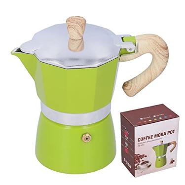 Imagem de Moka Coffee Pot,150ML Cafeteira Fog?o Moka Maker Cafeteira Chaleira para Fog?o a G¨¢s Fog?o a Etanol(GREEN), Cafeteira Moka Chaleira Acess¡§?rios para Caf¡§| Artigos Casa Coffee Pot, 150ML Fog?o Ma
