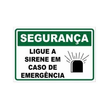 Imagem de Placa De Sinalização Segurança Ligue A Sirene Em Emergência