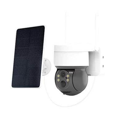 Imagem de Mingzhe 1080P câmera de segurança sem fio painel solar câmera de bateria recarregável sem fio 2MP WiFi câmera de segurança doméstica com PIR detecção humana áudio bidirecional acesso remoto