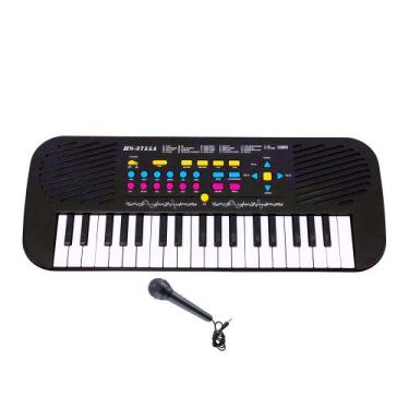 Imagem de Teclado Infantil Eletrônico Musical Com Microfone 55cm - Dm Toys