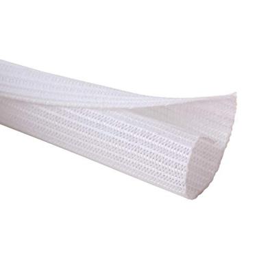 Imagem de Protetor de cabo Alex Tech Tubo de arame, 7,6 m – 6 mm, compartimento dividido para cabo USB, cabo de alimentação, cabo de áudio e vídeo, protege cabos de mastigação de gatos – branco