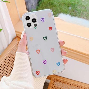 Imagem de Capa de telefone para iphone 11 pro max 12 13 mini 7 8 plus x xr xs max transparente bonito dos desenhos animados amor coração macio tpu capa móvel, t1, para iphone13 pro max